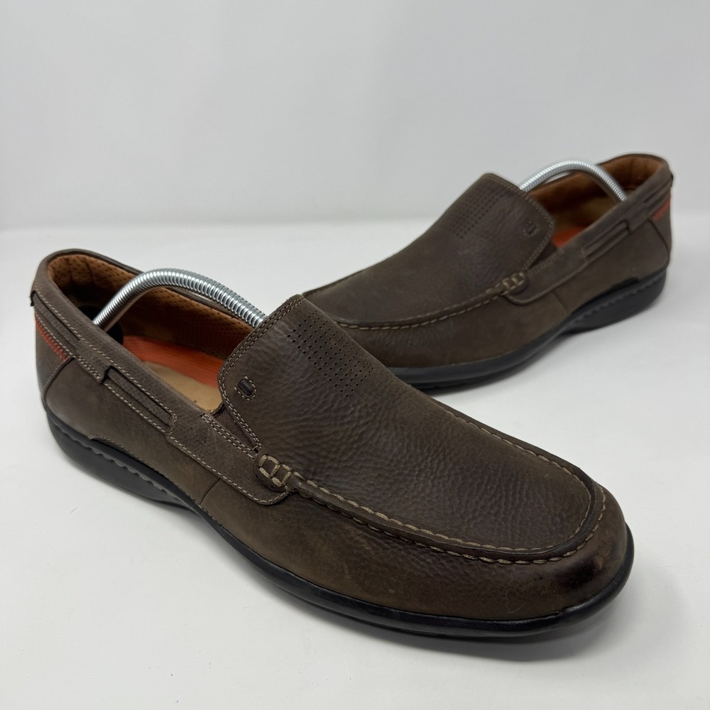 Clarks Loafers Brown‎ Leather Slip On Casual Dress Shoe Men's Size 11